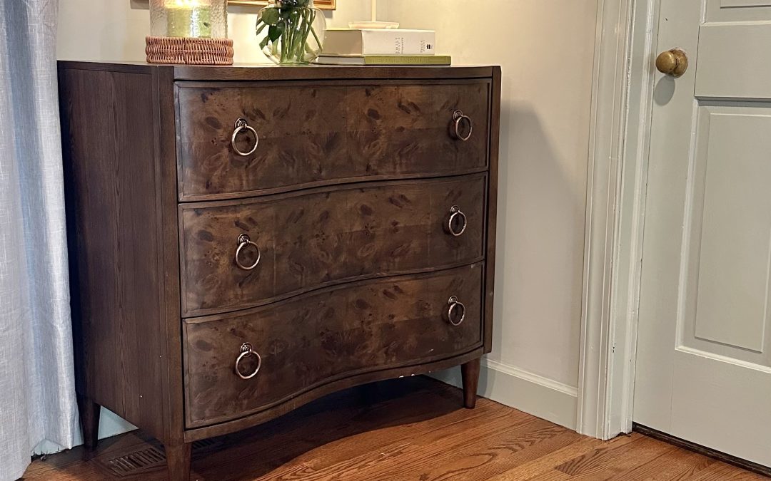 New Wayfair Additions to Our Den: Rug, Chest of Drawers, and a Stunning Gold Mirror