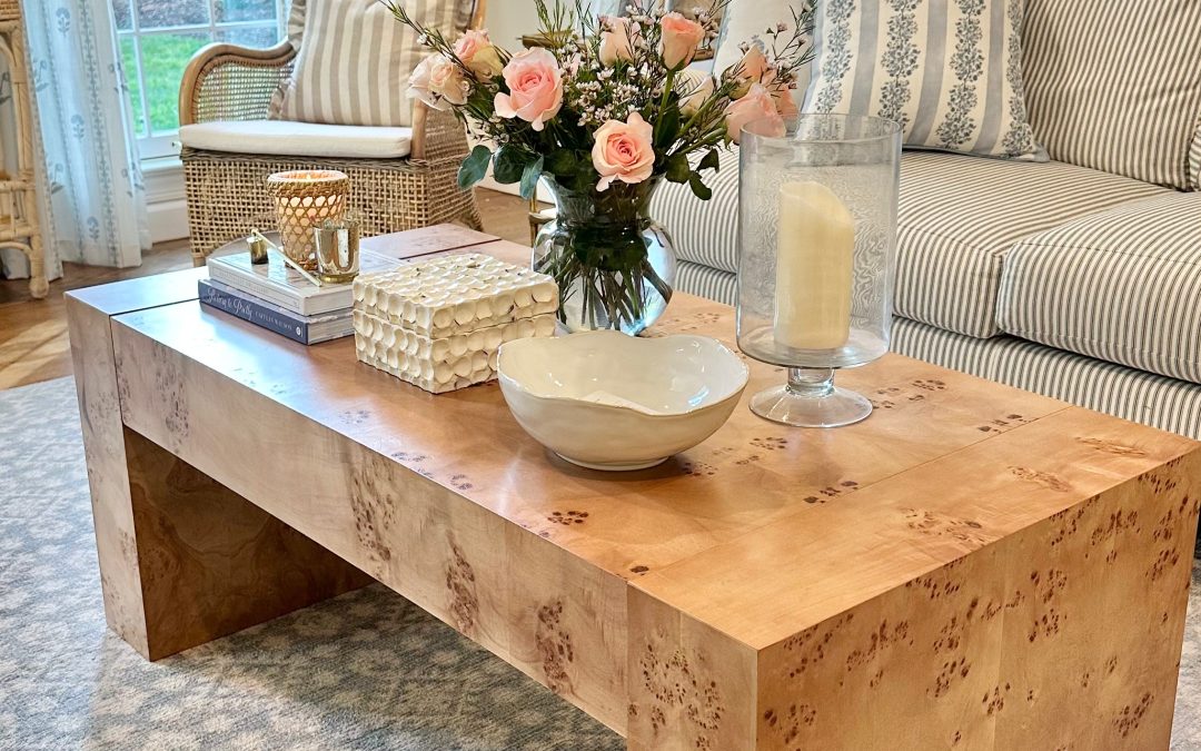Mixing New and Old: My New Burlwood Style Coffee Table