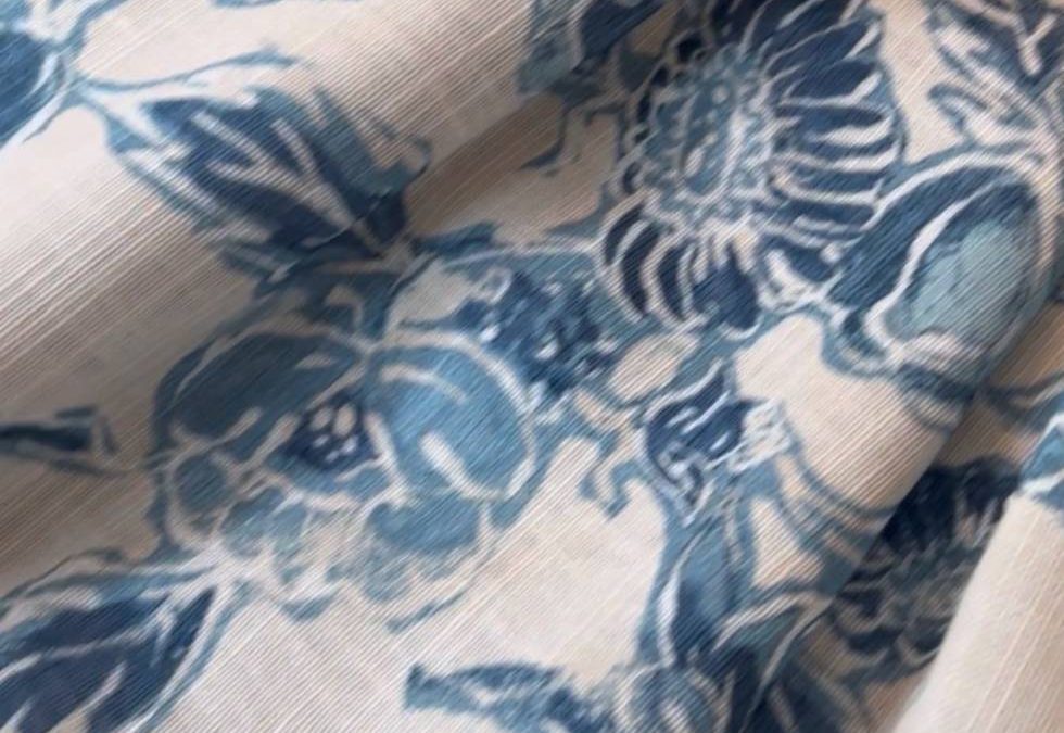 Affordable Curtains #2 – Floral Blue and White Linen