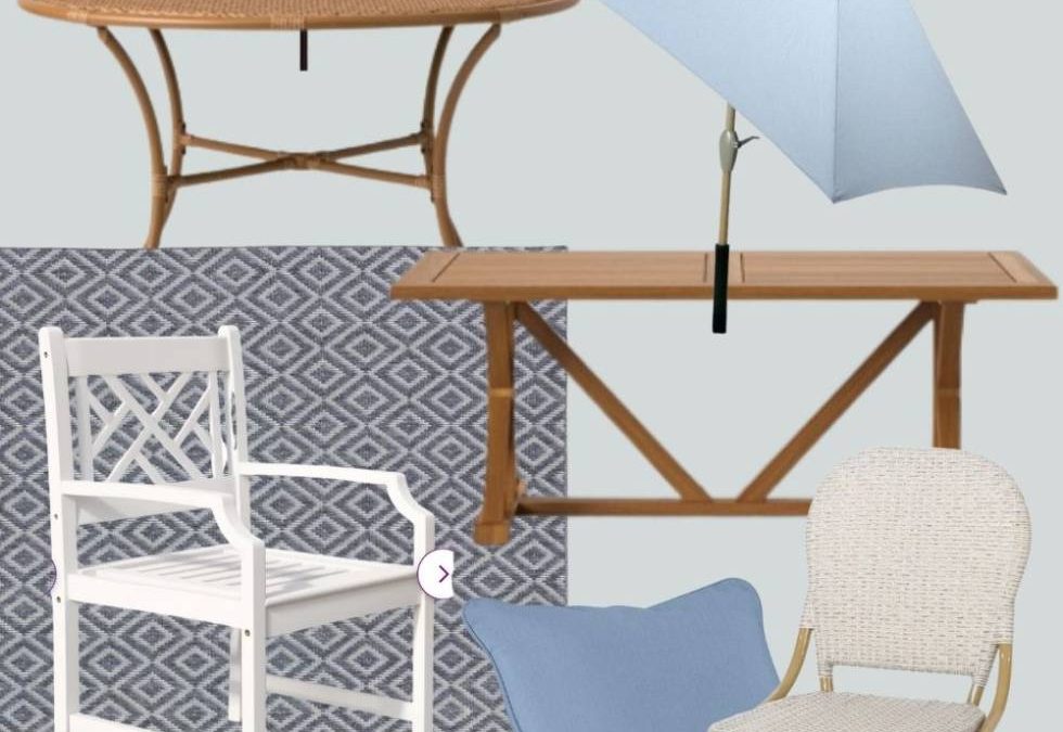 Affordable Outdoor Patio Finds | Grandmillennial Outdoor Style | Garden Stools | Outdoor Planters