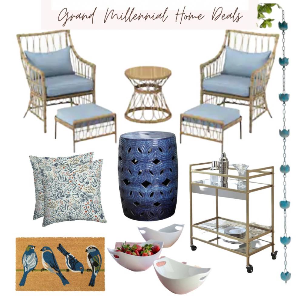 An Outdoor Set Dupe, Rain Chain, Garden Stool, Doormat, and more for Spring!