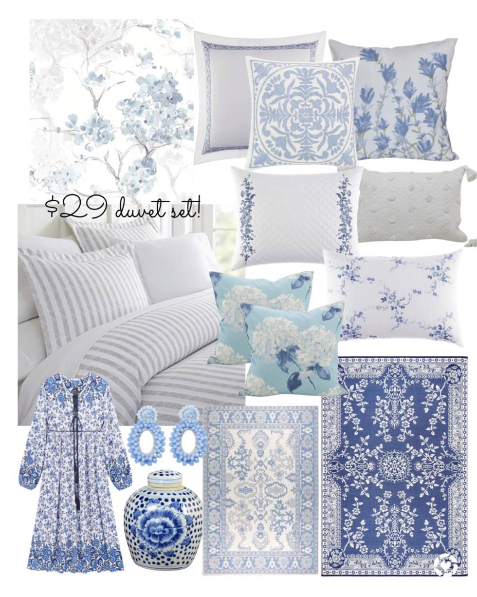 Blue and White Bedroom | Pillow Sale
