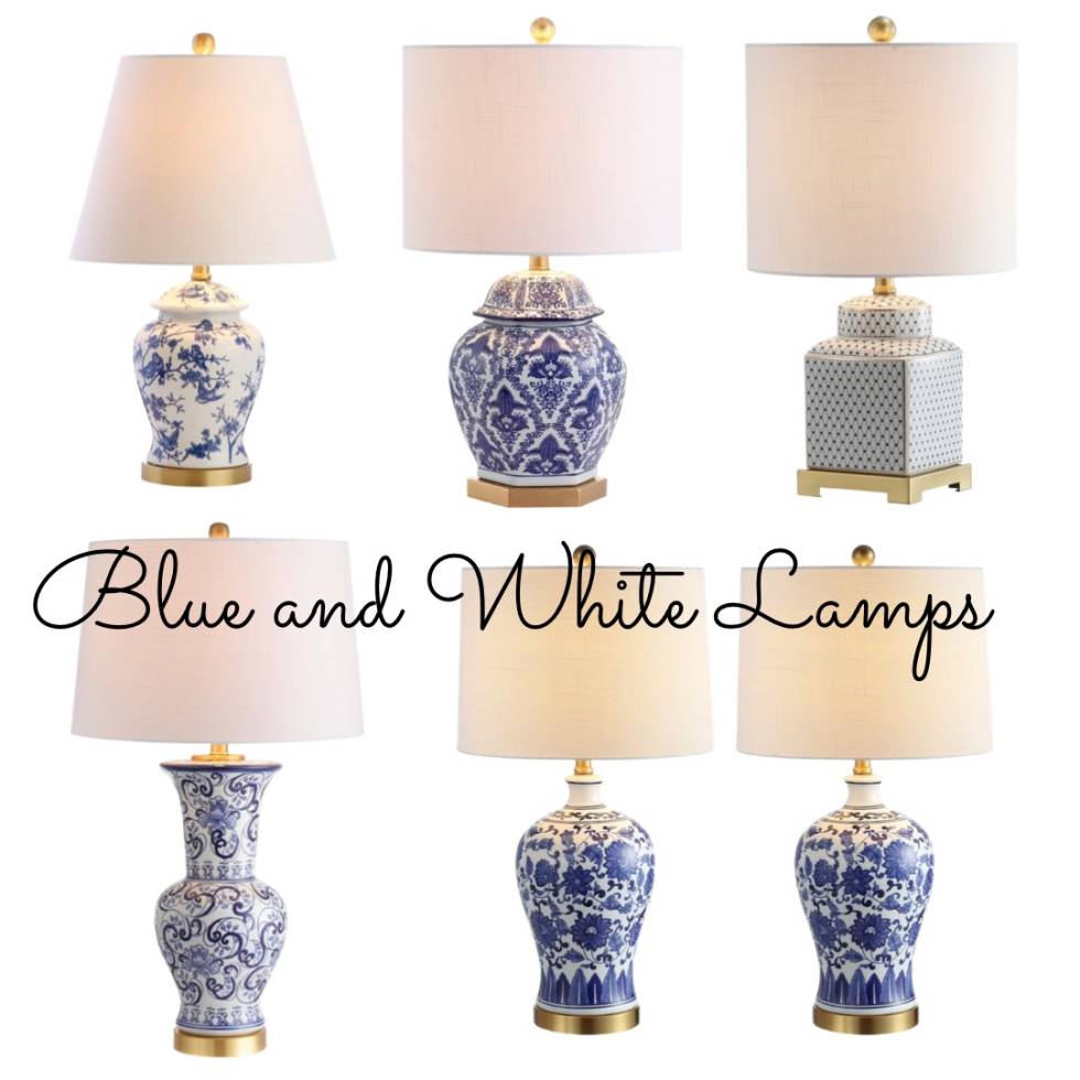 Blue and White Lamps