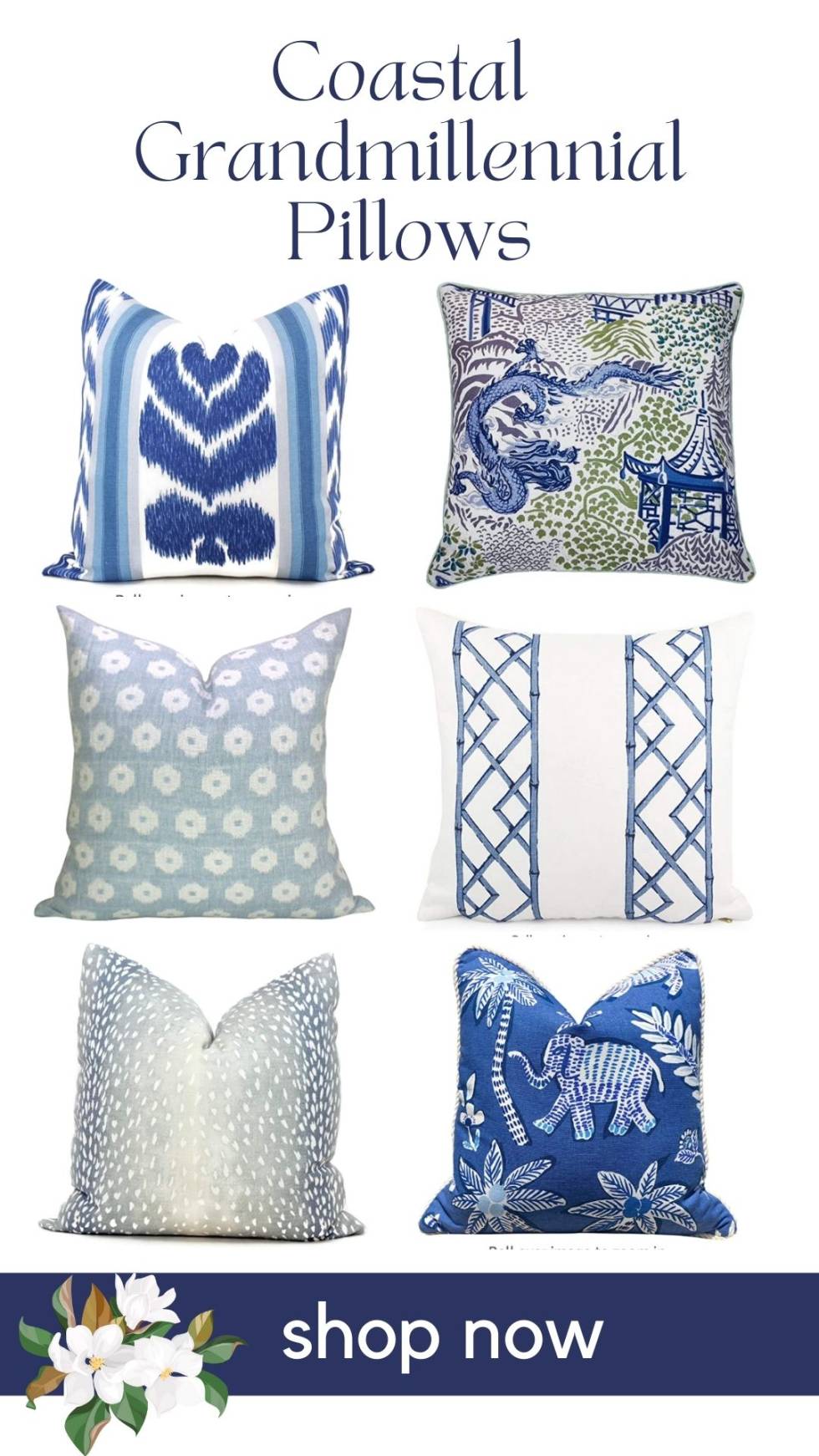 Shop the Amazon Grandmillennial Pillows | Coastal Grandmillennial Pillows
